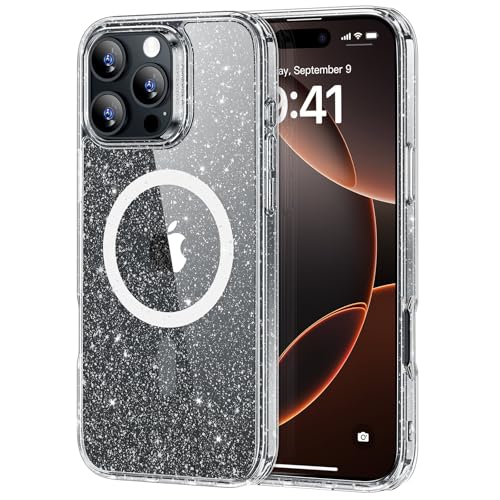 Photo 1 of ESR for iPhone 16 Pro Max Case, Compatible with MagSafe, Shockproof Military-Grade Protection, Magnetic Phone Case for iPhone 16 Pro Max, Classic Hybrid Case (HaloLock), Clear Shimmer