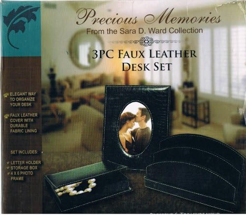 (3 Pc Faux Leather Desk Set)