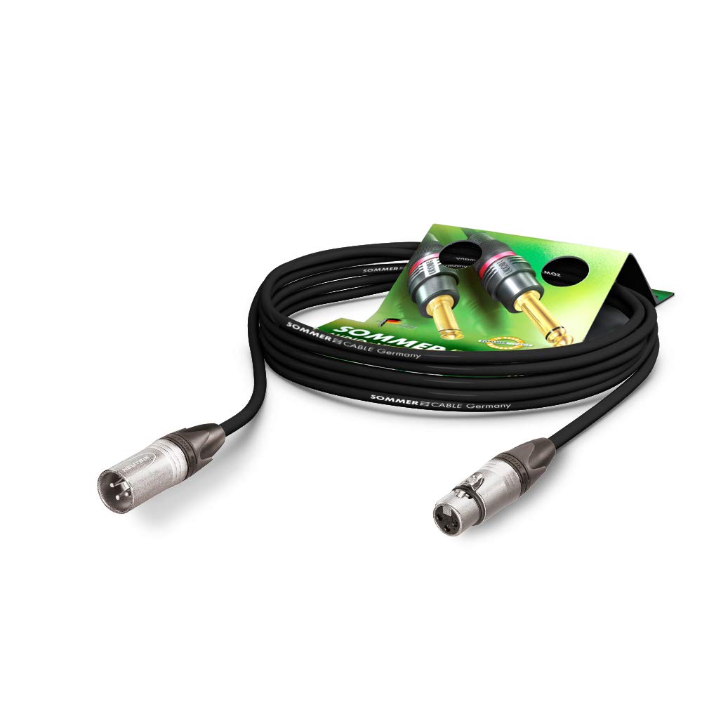 Sommer Cable AES/EBU DMX512 110 Ohms SC-Binary 234 MKII XLR Male 3 Point Neutrik NC3MXX / XLR Female 3 Point Neutrik NC3FXX, Black 10 m