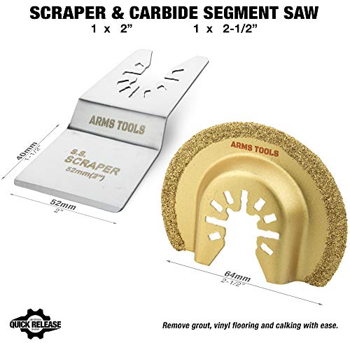 27 Piece Oscillating MultiTool Accessory Kit Quick Release BiMetal