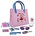 Calaqai My First Purse - Pretend Play Purse Set for Girls with Handbag, Flip Phone Car Keys, Kids Credit Card, Hair Comb, Mirror, Sun Glasses & Camera - Great Educational Toy for Fun & Learning