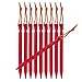 Tripmas Ultralight Aluminum Tent Stakes Rhombic Tent Pegs with Pouch, Red (Pack of 10)