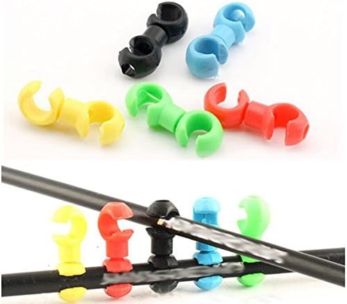 Juscycling Rotatable MTB Brake Line Buckle Brake Derailleur Shift Cable Line S-Hook,4 Colors,10 pcs/Bag