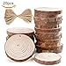 Natural Wood Slices Unfinished Predrilled Round Wooden Pieces with Holes Bark for Craft Centerpieces Christmas Decorations Ornaments (2.8