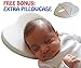 Baby Head Shaping Memory Foam Pillow with EXTRA Breathable 100% cotton pillowcase.Super Soft for Infants Newborns. Prevents Flat Head Syndrome. UNIQUE Gift for Baby shower and Christmas. BE DIFFERENT!