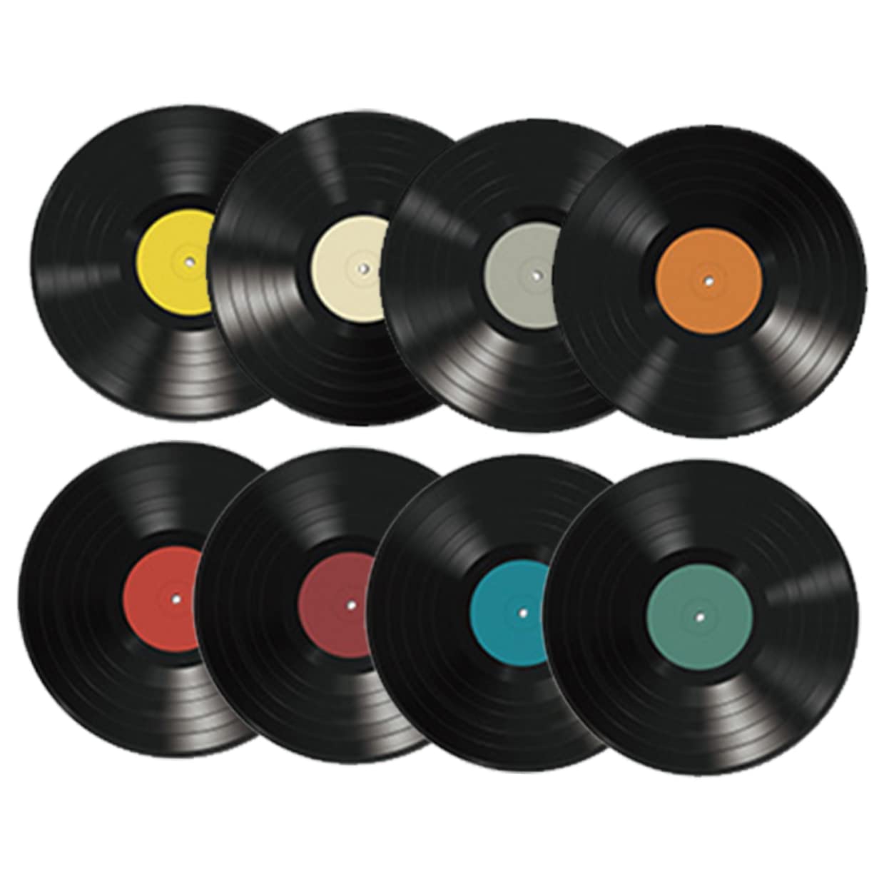 LIFKOME 8Pcs Vinyl Record Wall Stickers Retro Record Wall Decor Set for Home Cafe Hotel Vintage Music Themed Room Decor Aesthetic