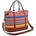Women Ladies Canvas Weekender Bag Overnight Carry-on Tote Duffel in Trolley Handle