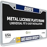 Desert Cactus James Madison University Car Accessories Dukes Metal License Plate Frame and Tag Holder for Front or Rear of Car (Vintage Mascot)
