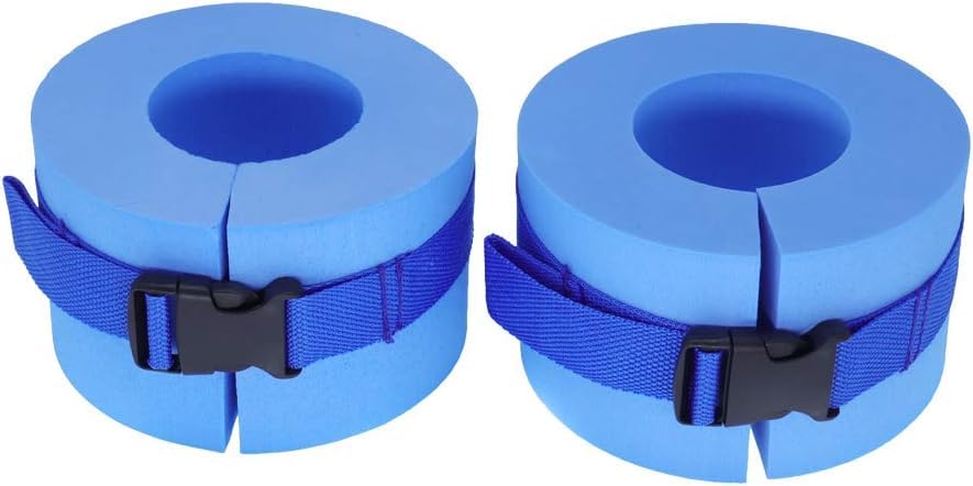 Photo 1 of HISTAR Set of 2 Foam Swim Aquatic Cuffs,Water Aerobics Equipment Float Ring Fitness Exercise Set, Ankles Arms Belts with Quick Release Buckle for Swim Fitness Training Set (Blue)