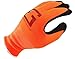 Better Grip Ultra-Thin BGSO1 Knit Latex Dip Nylon Sandy Latex Coated Work Gloves, 4 Pairs/Pack (Large, Hi-Vis Orange)
