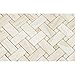 White Onyx Basketweave Mosaic Tile with White Onyx Dots, Vein-Cut, Polished - Sample