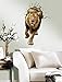 Kobwa(TM) 3D Fashion Creative Lion Paint Wall Sculpture PVC Auto-stick Wall Art Stickers with Kobwa's Keyring