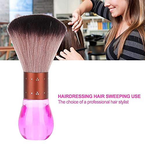 Hair Sweep, Portable Soft Barber Neck Face Duster Brush Hair Dust Cleaning Sweeping Brush(Pink)