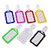 Angelduck Set of Luggage Tags with Address Cards - 7 Different Colors - Perfect to Quickly Spot Your Luggage - Adjustable Strap - Durable and Strong - Makes Traveling Easier, Safer and Secure