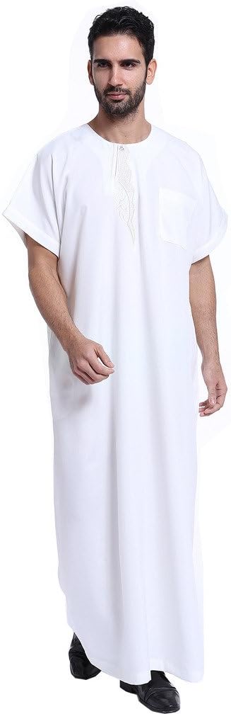 Men's Muslim Thobe with Short Sleeves
