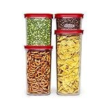 Rubbermaid Modular Canisters, Premium Food Storage Container, BPA-free Zylar, 8-piece Set, Red (Kitchen)