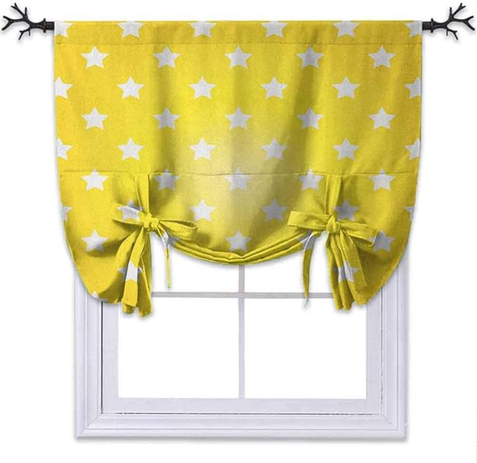 YUAZHOQI - Cenefa para ventana, diseño de estrellas brillantes, color