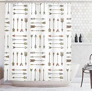 RTYRT Cortina de baño 3D 180 * 200cm Estilo Vintage Símbolos Coloridos