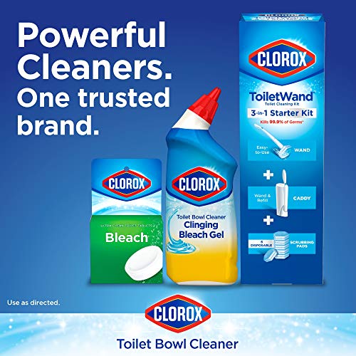 Clorox Toilet Bowl Cleaner Clinging Bleach Gel, Crisp Lemon 24 Fl oz
