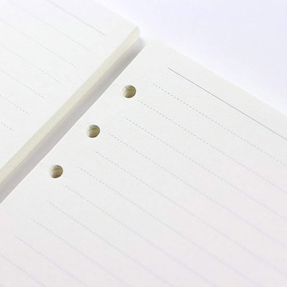 Kinshops 6-Hole Loose-Leaf Refills Loose-Leaf Paper Notebook Refills Inside The Notebook Notepad Core A5/A6/A7,Horizontal line