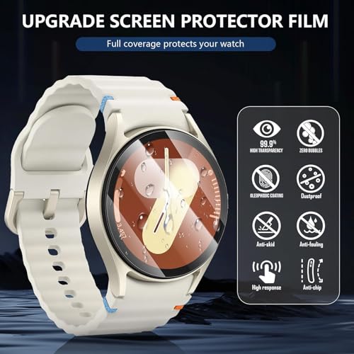 Diruite 4-Pack Screen Protector for Samsung Galaxy Watch 8/7/6/5/4/FE 40mm Tempered Glass Screen Cover[Diameter Size 37mm]