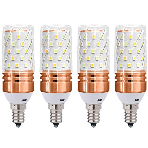 MD Lighting 3 Color 12W E12 Corn Bulbs Candelabra LED Light Bulb (4 Pack)- 60 LEDs 1000LM 3000K 4000K 6000K Chandelier Decorative Bulb 100 Watt Equivalent for Home Lighting, Non-Dimmable, AC 120V