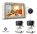 MoonyBaby Split Screen, Wide Angle, 2 Cameras Video Baby Monitor with 5 inches Screen, Automatic Night Vision, Temperature Monitoring, 2 Way Talkback