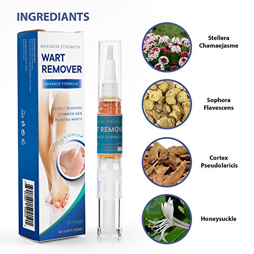 ST. Mege Wart Pen - Maximum Strength - Wart Pen for Flat Warts, Plantar Warts, Common Warts - Corn, Callus - Lightweight - Easy-to-Use - Travel-Friendly
