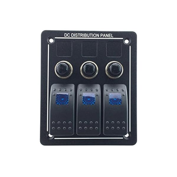 Boddenly-Digital-Voltmeter-12V-31A-Dual-USB-4-Gang-Waterproof-Marine-Boat-Car-Blue-Led-Switch-Panel-Toggle-Switches