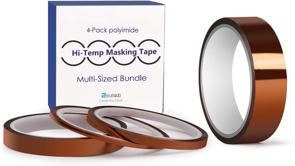 Elegoo 4 Pack High Temperature Resistant Tape Polyimide MultiSize
