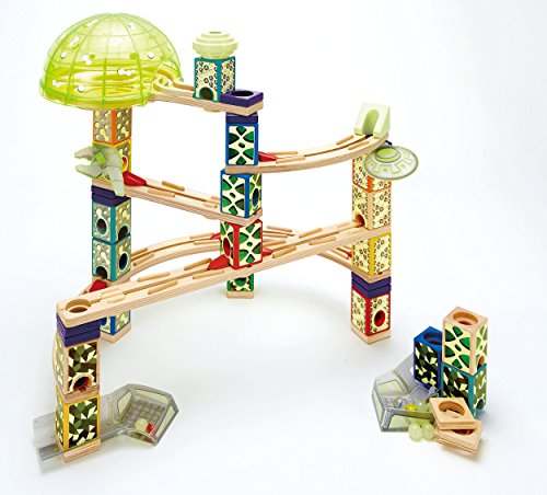 Award Winning Hape Quadrilla Wooden Marble Run Construction - Space City