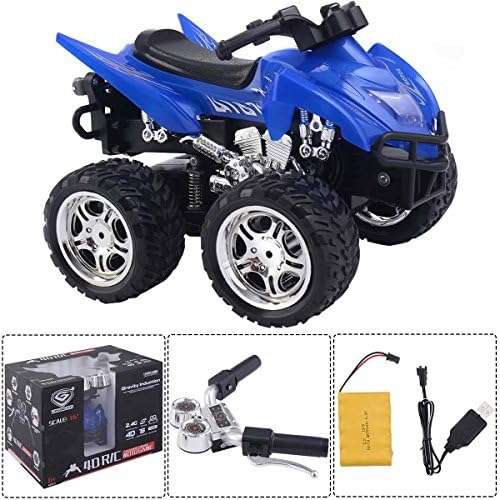 Safstar 1/12 Scale 2.4G 4D R/C Simulation ATV Remote Control Motorcycle Kids Car Toys Blue