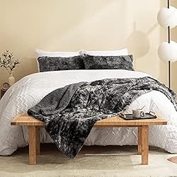 joybest Faux Fur Throw Blanket for Couch, Tie-Dye