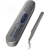 Precision Tweezers Aax-17,Anti-Static Stainless Steel Curved Pointy Tweezers,for Electronics, Soldering, Laboratory Work, Jewelry-Making, Craft, Mobile Phone Motherboard Jump Line Wire Repair