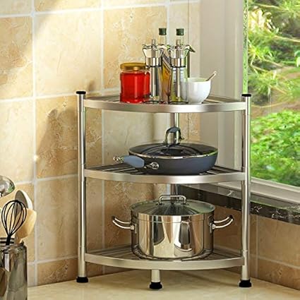 Amazon Com Kitchen Shelf Shelf Stainless Steel Corner Rack