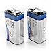 EBL 600mAh 9 Volt Li-ion Rechargeable 9V Batteries Lithium-ion, 2 Pack