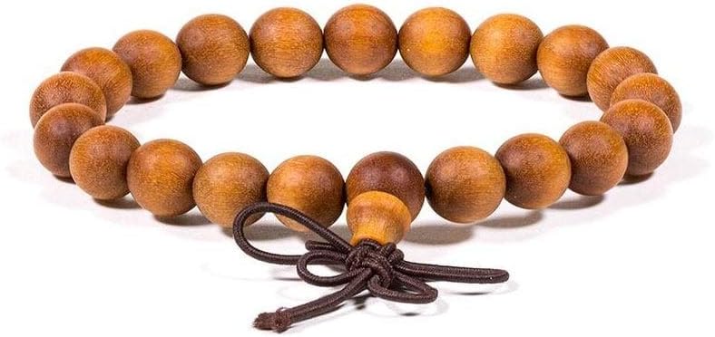 SpiruSacred Essence Beading Beautiful Sandalwood Mala Bracelet 21ct 8mm Bead