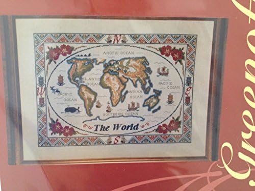 Antique World Map Cross stitch pattern