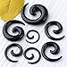 PiercingJ 14pcs 12G-00G Uv Acrylic Spiral Snail Plug Ear Stretching Kit (Many Colors) (Black)