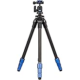 Benro Slim Tripod Kit with Ball Head, Carbon Fiber, 4 Sections, Twist Lock Legs, 57.6" Maximum Height, 8.78 lb. Load Capacity- Black (TSL08CN00)