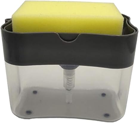 Amazon Perfk キッチンディスペンサー スポンジホルダー 洗剤詰め替えボトル スポンジ置き グレー 14x10 5cm スポンジ たわし入れ オンライン通販