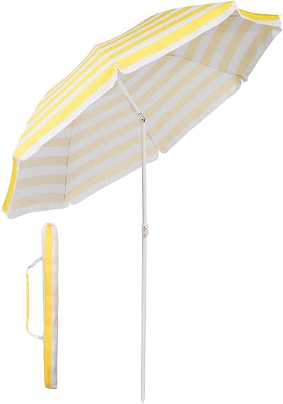 Sekey 1.6m Beach Parasol Umbrella Cover Portable Tilting Garden Pool Patio