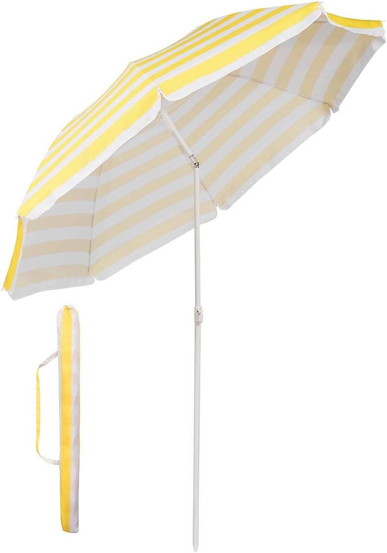 Sekey 1.6m Beach Parasol Umbrella Cover Portable Tilting Garden Pool Patio