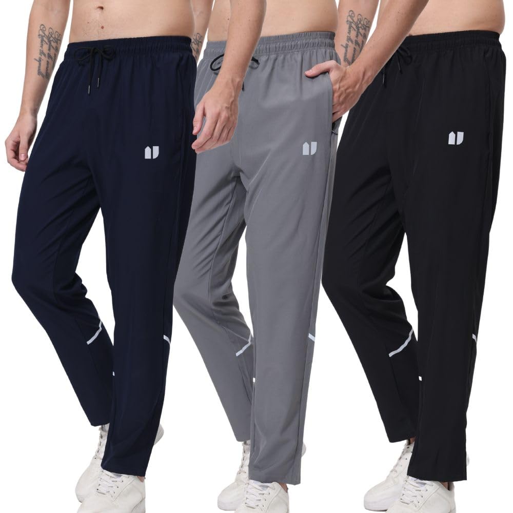 Photo 1 of *** PARTIAL SET *** fovdtaa 3 Pack Mens Athletic Sweatpants,Gym Joggers Pants for Men Running Jogging Pants,with Pockets Black,Grey,Navy 2XL