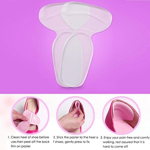 Gel High Heel Cushion Pads - Heel Inserts Protector Pads, Heel Cushion Grips, Anti Slip Shoe Cushion, Heel Cushion Liners - Prevent Blister Relief Heel Pain for Women (Clear)