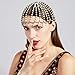 BABEYOND 1920s Crystal Cap Headpiece Rhinestone Head Chain Roaring 20s Great Gatsby Hair Accessories for Art Deco Party (Silver Pearl)