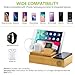 CHGeek Bamboo Wireless Charger-Charging-Station-for-Multiple-Devices, Charging Dock for Apple Watch, AirPods. Wireless Charging Organizer for iPhone. Compatible iPhone 11/11 Pro(Max)