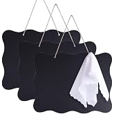 AUSTOR Chalkboard Sign 8x10 inch Double Sided Erasable Message Board | with Hanging String and Cleaning Cloth, 3 Pack
