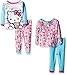 Hello Kitty Girls' 4-Piece Cotton Pajama Set, Pink, 24 Months