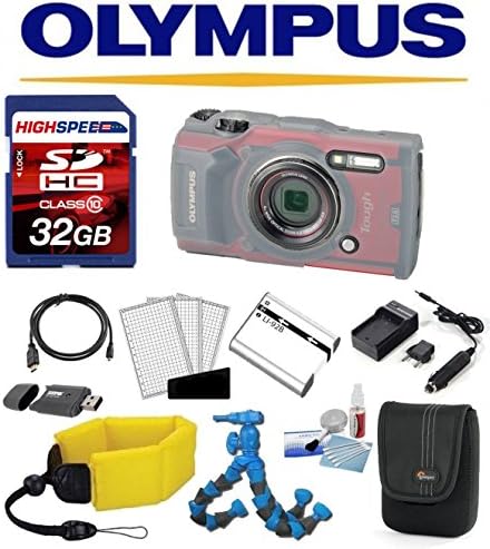 Olympus Stylus TG-5 CSCH-126 Silicone Jacket w/ Sony 32GB, Floating Strap, LowePro Case, Battery, Charger, Flexpod, Cleaning Kit, Accessory kit